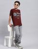 Monte Carlo Boy Regular Fit Maroon Tshirt