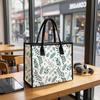 Botanical Print Canvas Tote Bag Portable Daily Shopping Shoulder Bag Casual Handbag for Women