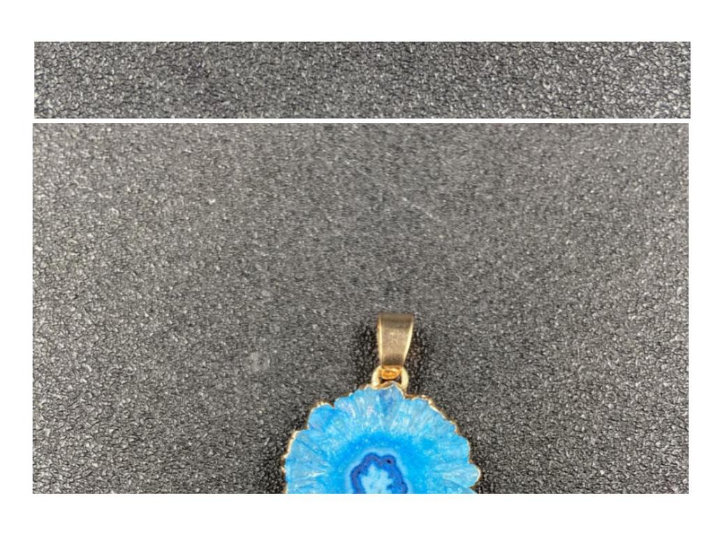 Seven-Color Crystal Sunflower Pendant Necklace with Gold Edging