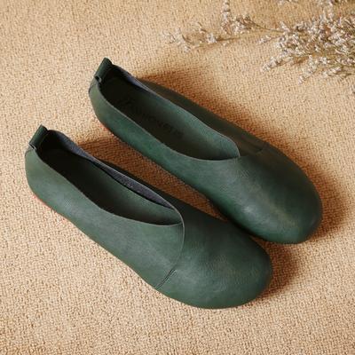 Damskie buty płaskie Ręcznie robione buty damskie 2024 Wiosna/jesień Nowe Vintage Wsuwane mokasyny Plus Size But damski Zapatos De Mujer