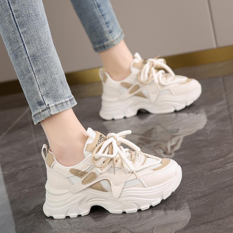 Women's 2025 Dad Shoes: New Style Spring Casual Thick-Soled Trendy Sneakers for a Slim Foot Look