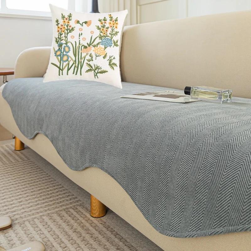 Chenille Sofa Cover for Living Room Non-slip Allotype Sofa Towel Four Season Universal L Shaped Couch Cushion Slipcover Sofa Mat