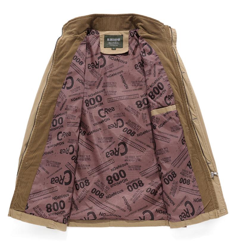 Men's Mid-Length Casual Cotton Jacket - Spring & Autumn, Plus Size, Loose Fit, Outdoor Sports, Dad Style.