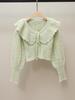 Yi Li Zhuoya Autumn French Ruffle V-neck Bow Knit Top