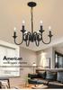 American Vintage Wrought Iron Chandelier for Living Room, Dining Room, or Bedroom