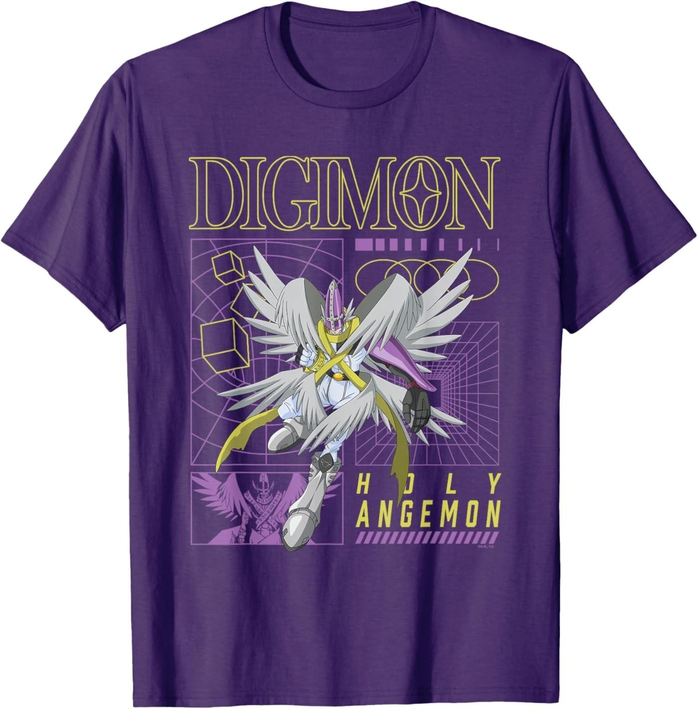 Digimon Holy Angemon Y2K Geometric Collage Monsters T-Shirt S разноцветный
