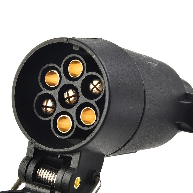 To EU Trailer Light Converter US 7-Way Blade Socket To EU 7-Pin Round Plug Separation Brake Light Circuit Connector Adapter