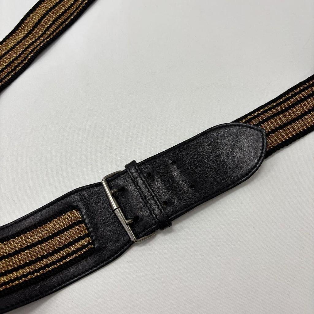 Used GIANNI VERSACE Gianni Versace Gold Line Combination Belt Made In Italy Size Total Length 168.5cm Width 3.7cm 807-0005
