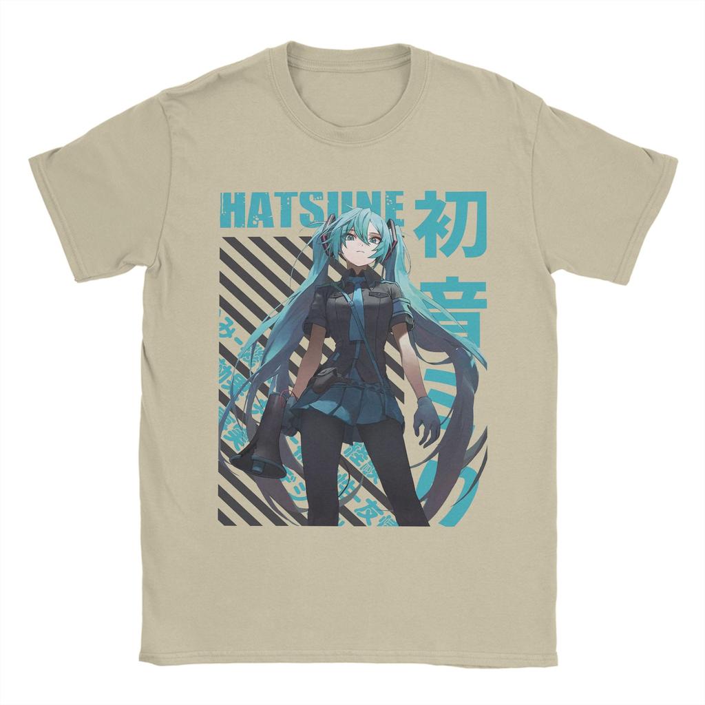 Men Women Vocaloid  Hatsunes Mikus T Shirt Anime Manga Pure Cotton Tops Novelty Short Sleeve Round Neck Tees Gift Idea T-Shirts