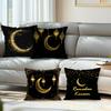 Black Gold Ramadan Pillowcase Printed Polyester 40/45/50Cm Throw Pillowcover Decorative Sofa Cushion Pillowslip Home Decor