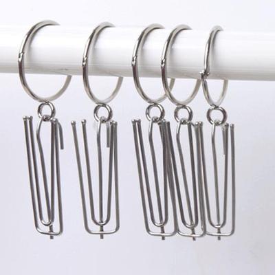 12Pcs Metal Shower Curtain Rings Bathroom Drape Open Hook Hanger Glide Loop
