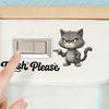 Cute Cartoon Animal Toilet Sticker Flush Please Toilet Tank Sticker Self-Adhesive PVC Bathroom Wall Decal for Washroom