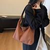 Autumn and winter retro bags women's Maillard style suede face tote bag large capacity commuter casual shoulder bag