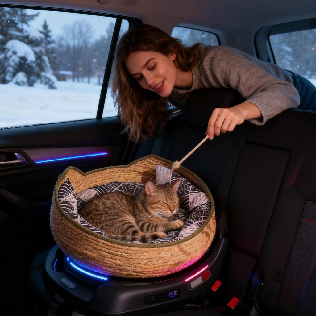 Cat Basket Bed Woven Washable Pet Supplies With Cushion And Pillow Cat Desk Bed For Indoor Outdoor Winter Travel Car Camping