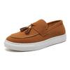 Men's Plus Size British Style Slip-On Loafers - Versatile Casual Leather Board Shoes