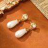Jewelry New Vintage Earrings Pearl French Geometric Exquisite Palace Style Tassel Earrings Women's Light Luxury Jewelry