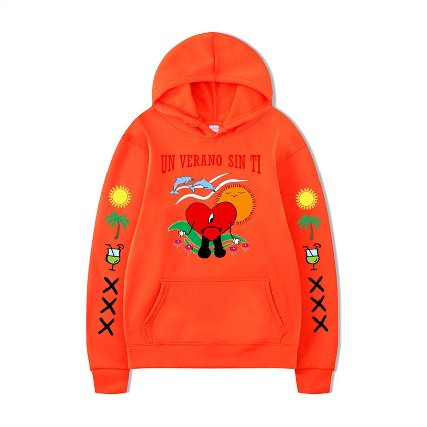 Un Verano Sin Ti Hoodie Bad Bunny Hooded Print Sweater Men And Women