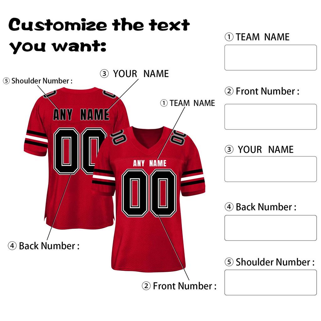 Custom Football Jerseys Personalized Printed Team Name & Number Sports Uniform For Men Women Youth