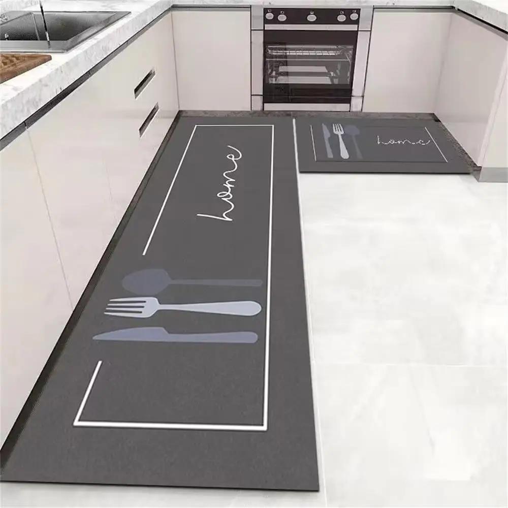 Black White Moroccan Pattern Kitchen Mat Non-Slip Machine Washable Rug Set for Home Decor Anti-Fatigue Floor Mats