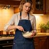 Cross Back Work Apron Waterproof Kitchen with Pockets Chef Cooking for Men Women Floral Arrangement Barista Gardening Painting Craft