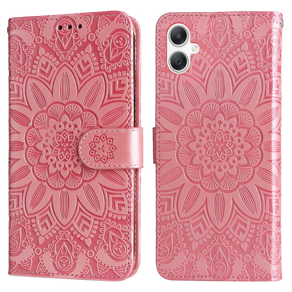 For Samsung Galaxy A07 4G/A06 4G/A06 5G Case Sunflower Imprint Leather Wallet Phone Cover