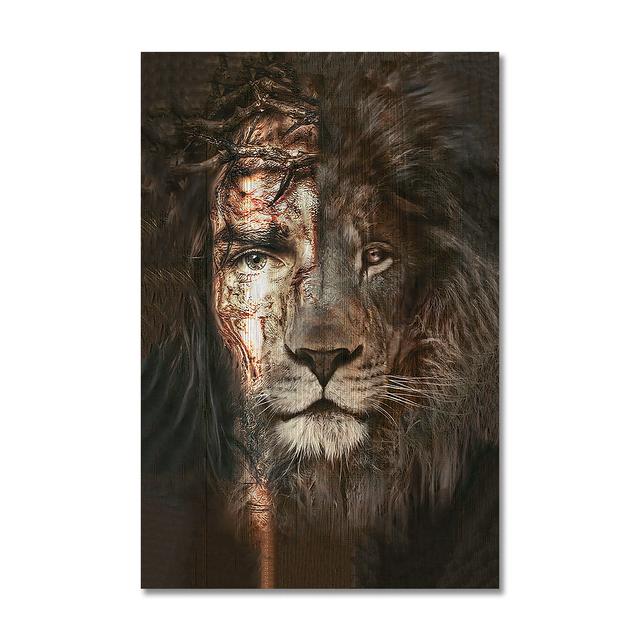 

Скандинавский сюрреализм, ретро постеры с животными, принты, фотографии, современный абстрактный лев, настенная живопись на холсте для украшения дома 50x75cm