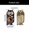 Figurine Hibou Sculpture sur Bois Multicouche Miniature Ornement Artisanat Fait Main Pour Étagères de Livres Arrangement Décoratif de Bureau