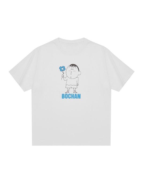 

2026 Summer Comic Form Crayon Shinchan Image 100 Cotton Printed Oversize Casual Tshirt Adult Children Parentchild Top y2k S