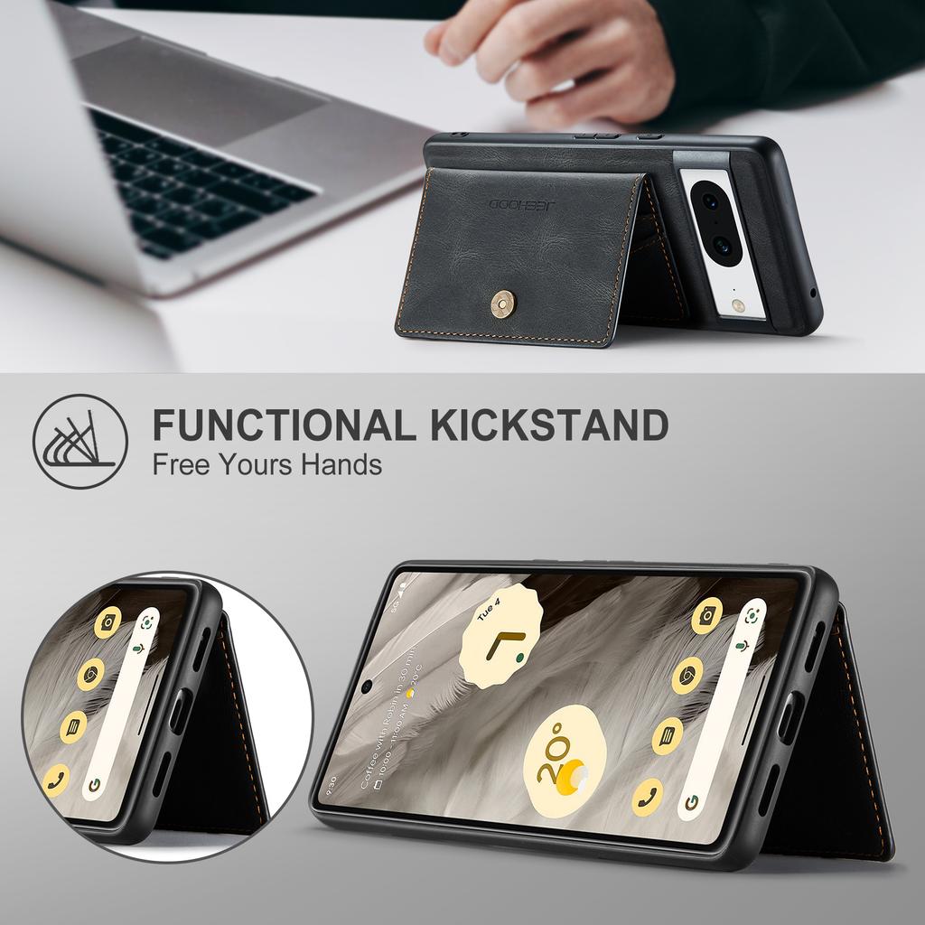 For Google Pixel 8 Case Vintage Leather Back Phone Cover 2-in-1 Detachable