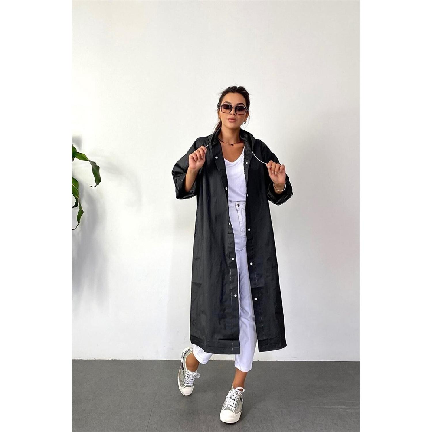 

Women s Men s Raincoat Hooded Eva Yellow Raincoat With Snap Fasteners Standart жёлтый