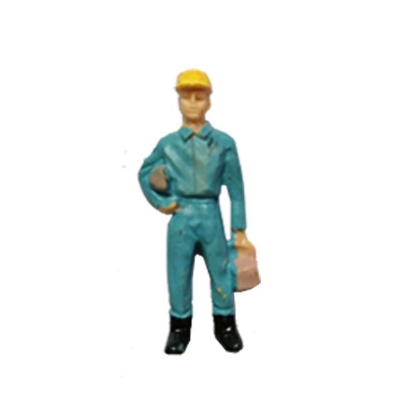 Miniature Figures: 1:42 Miner, Farmer, Railway Worker, Construction Worker