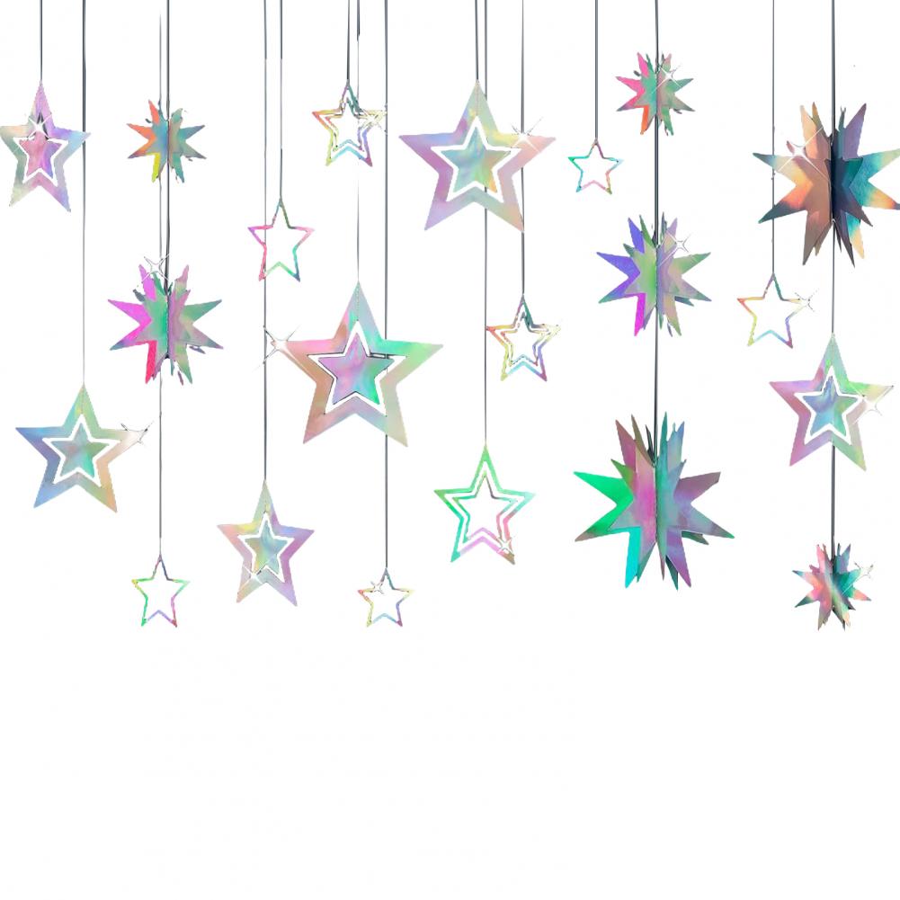 Festive Streamer Party Supplies Star Garland Decoration for Birthday Baby Shower Wedding Twinkle Star Streamer for Ramadan