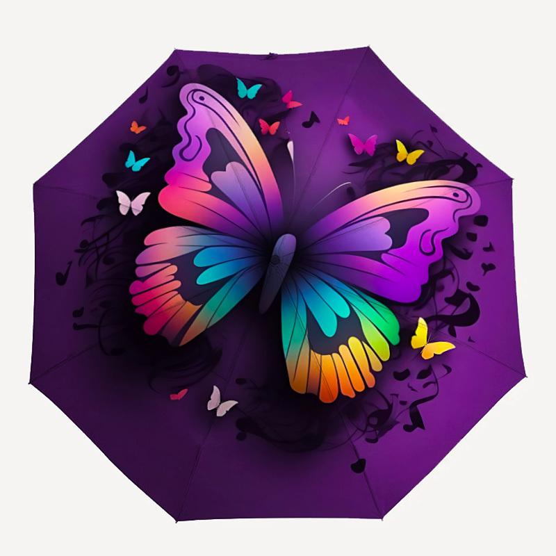 

1pc Butterfly Design Folding Umbrella | Elegant Design, Fashionable Accessory, Durable Construction, Sturdy Ribs yy251107020