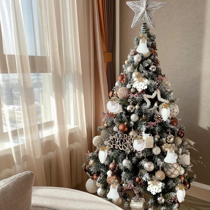 White Foam Christmas Ball Ornaments Xmas Tree Hanging Snowflake Bell Pendants Navidad Home Party Decorations 2025 New Year Gifts