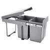 Double 20Lx2 Pullout Waste Container Under Cabinet Kitchen Bin Trash Can