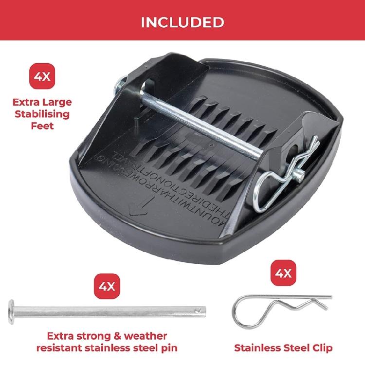 4Pack Motorhome Leg Stabiliser Pads with Pins for Uneven Terrain Heavy Duty Enhanced Stability Secure Ground Placement