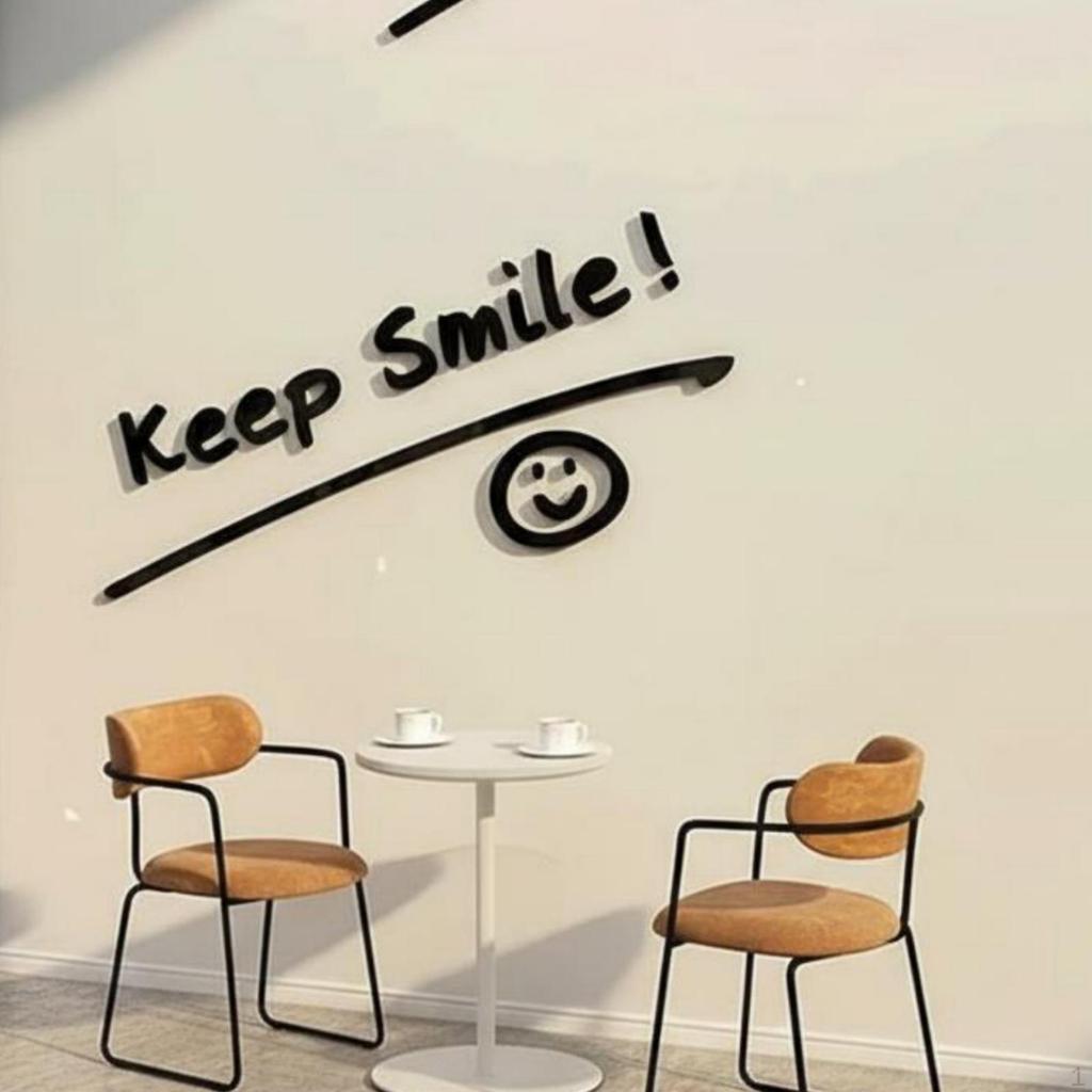 Removable Smile Face Wall Decal, Creative Decorative Sticker, Restaurant, Home, Easy To Apply,