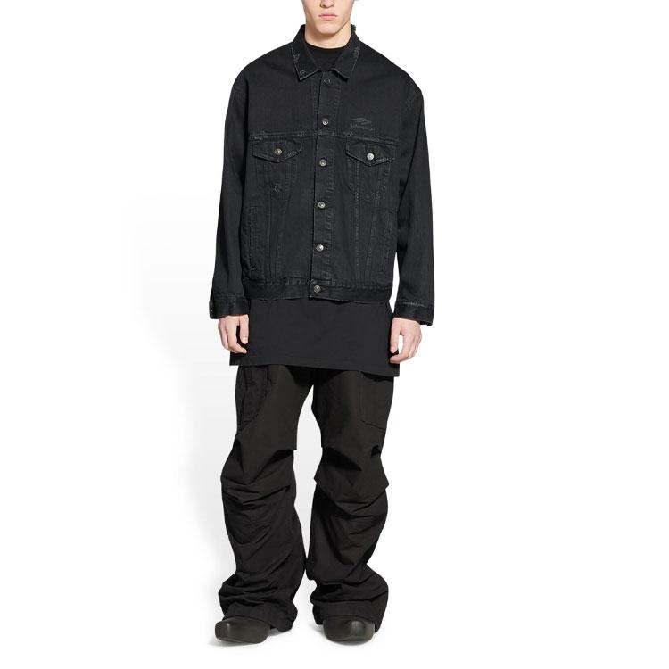 Balenciaga SS22 Denim Jacket Men's Black 704298TBP471029
