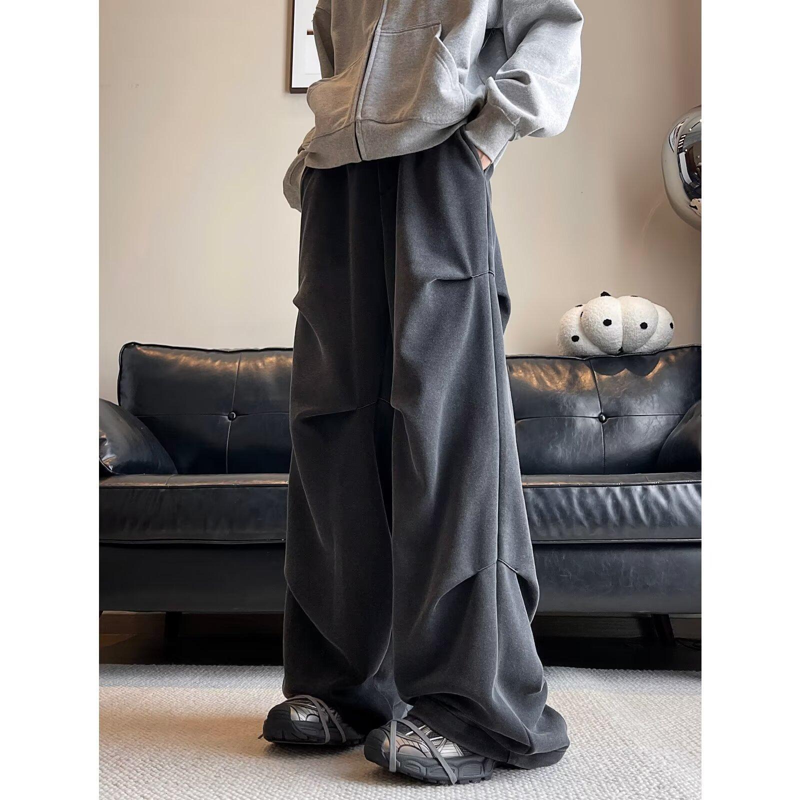 

JYL Men s Cargo Jeans American Vintage High-Street Loose Straight Ins Denim Pants S античний рубіновий колір