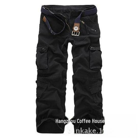 Pánské velké volné maskáčové cargo kalhoty pro volnočasové outdoorové sporty