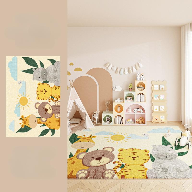 Cartoon Style Rugs for Bedroom Thickend Plush Children's Floor Mat Large Area Living Room Decoration Carpet Home Fluffy Soft Rug
