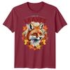 Re delle Foglie Volpe Foglie d'Autunno Stagioni T-Shirt Grafica Unisex