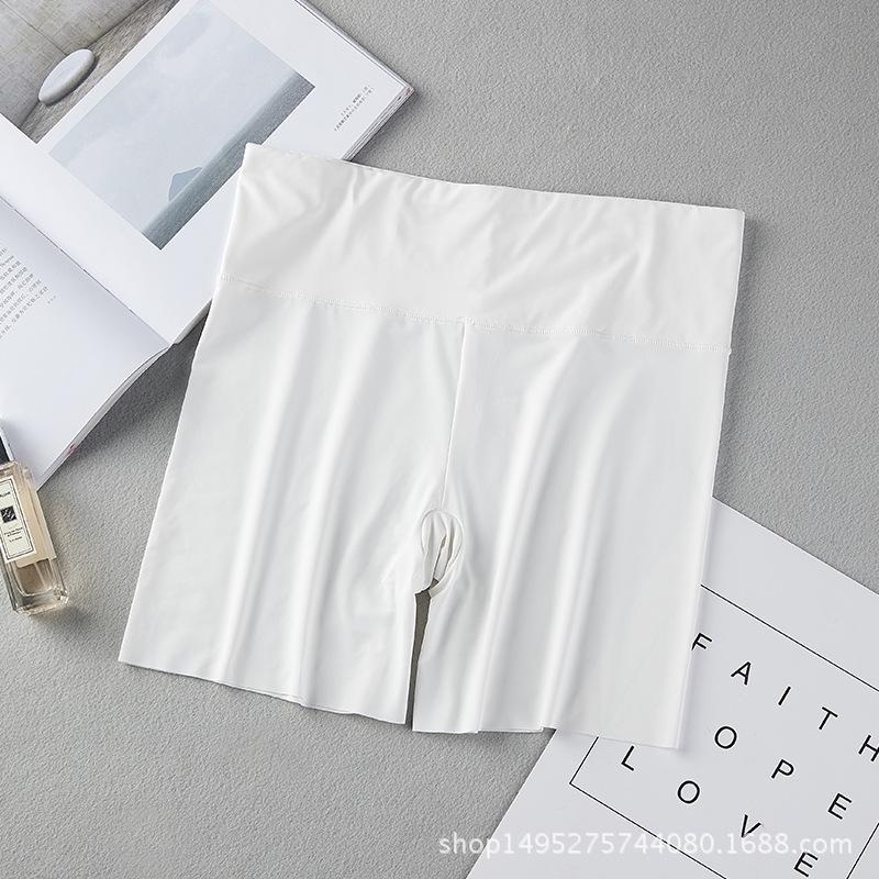 Ice Silk Seamless High Waisted Compression Safety Pants For Women's Four Cornered Pants