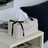 Solid Color Fabric Tissue Box Adjustable Paper Towel Holder Practical Tissue Bag  Home Decoration