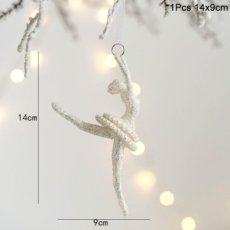 Xmas Tree Pendants Snowflake Angel Deer Hanging Ornaments Christmas Decorations For Home Kids Toy 2024 Navidad New Year Party
