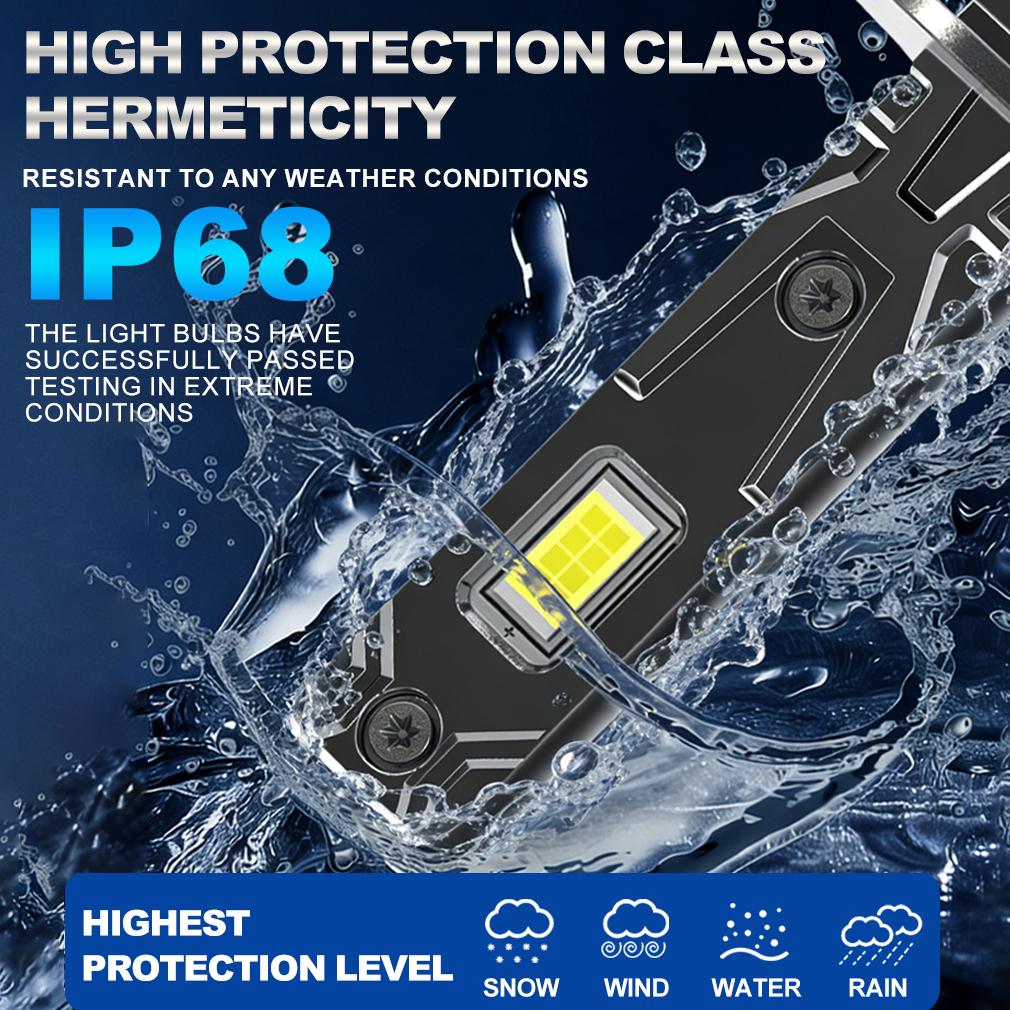 2 st 15000LM H1 LED Strålkastarlampor Mini Canbus H1 LED-lampa för Bilstrålkastare Fläktlös DRL-ljus Auto Diod Dimljus 12V 6500K Vit