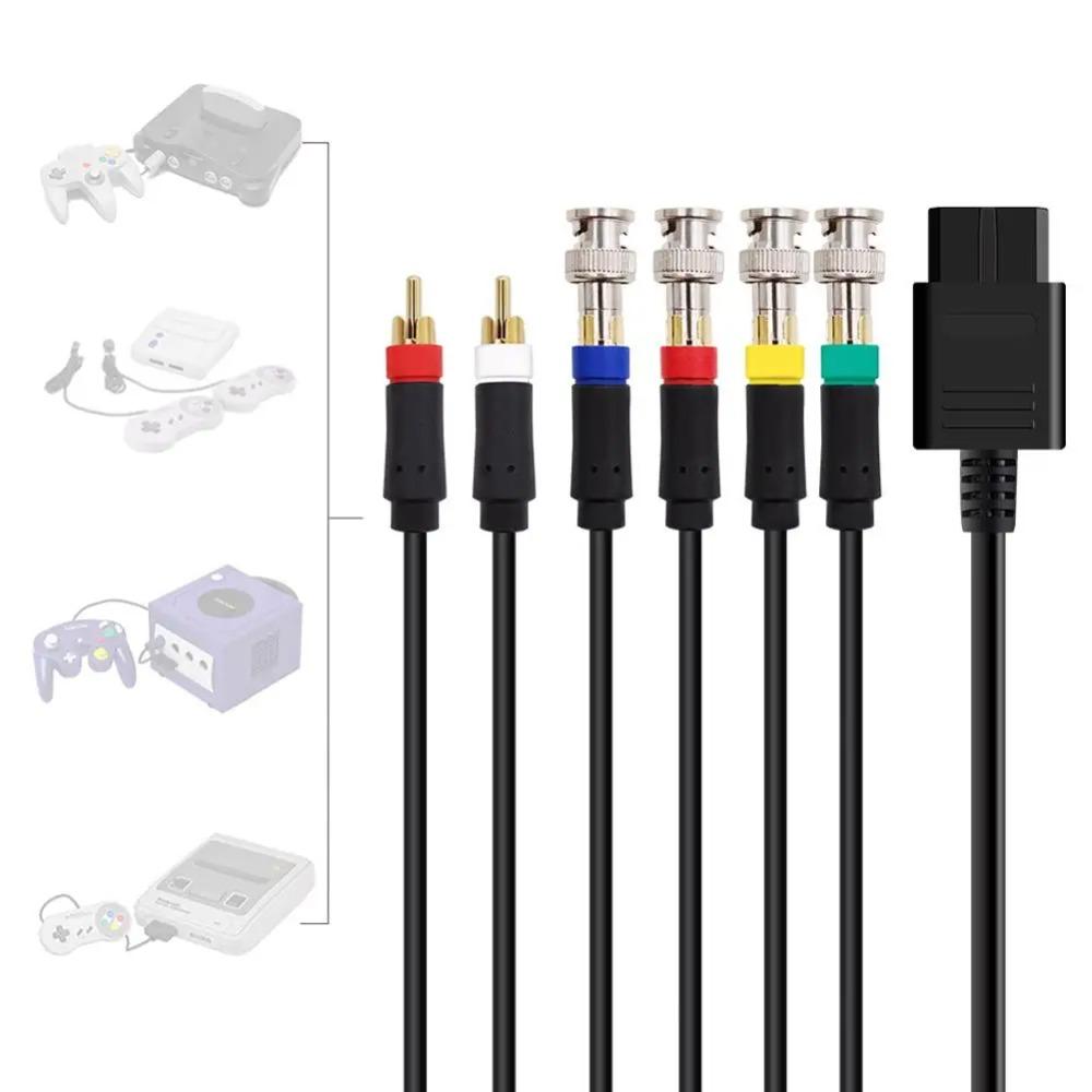 RGB/RGBS Cable for N64 64 SNES NGC Video Consoles Composite Cable with Strong Stability
