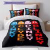 Pac‑Man Cartoon Pattern Bedding Home Decoration Birthday Gift ( 1 Duvet Cover + 2 Pillowcase, Without Core),fan Merchandise.