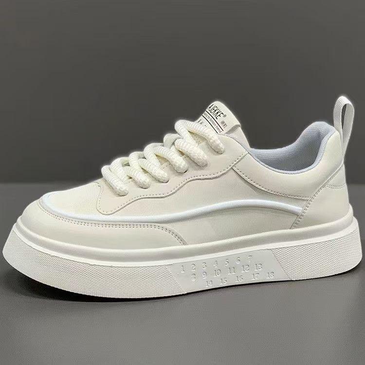 Summer 2025 Men's Breathable Sneakers, Versatile White Casual Sports Shoes with Thick Soles