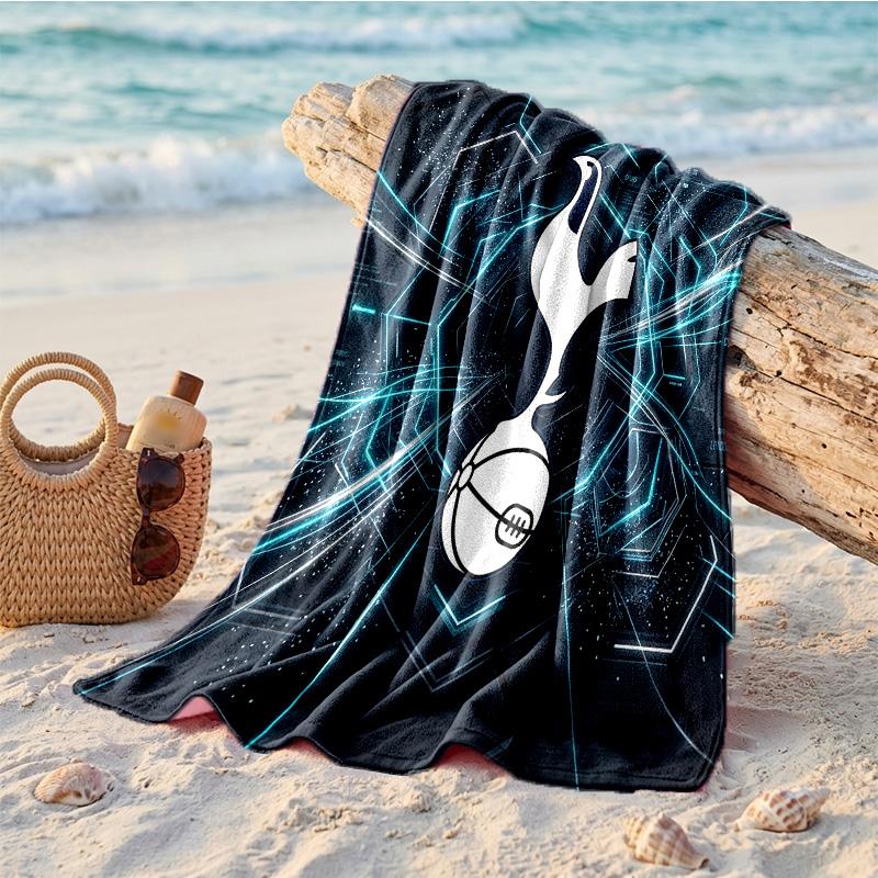 Tottenham Hotspur Baskılı Mikrofiber Plaj Havlusu Hızlı Kuruyan Emici Büyük Havlu Plaj Yüzme Seyahat İçin